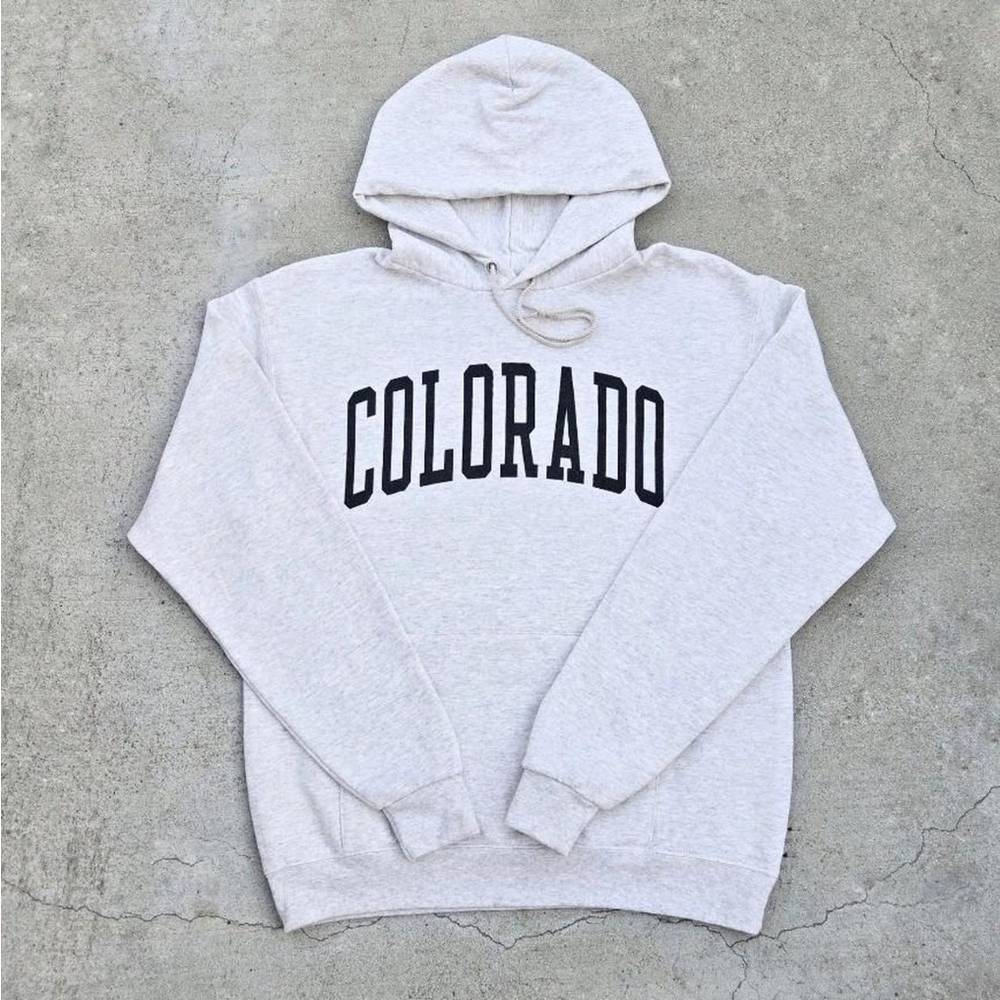 University Of Colorado Mens Size M White Graphic Print University Hoodie